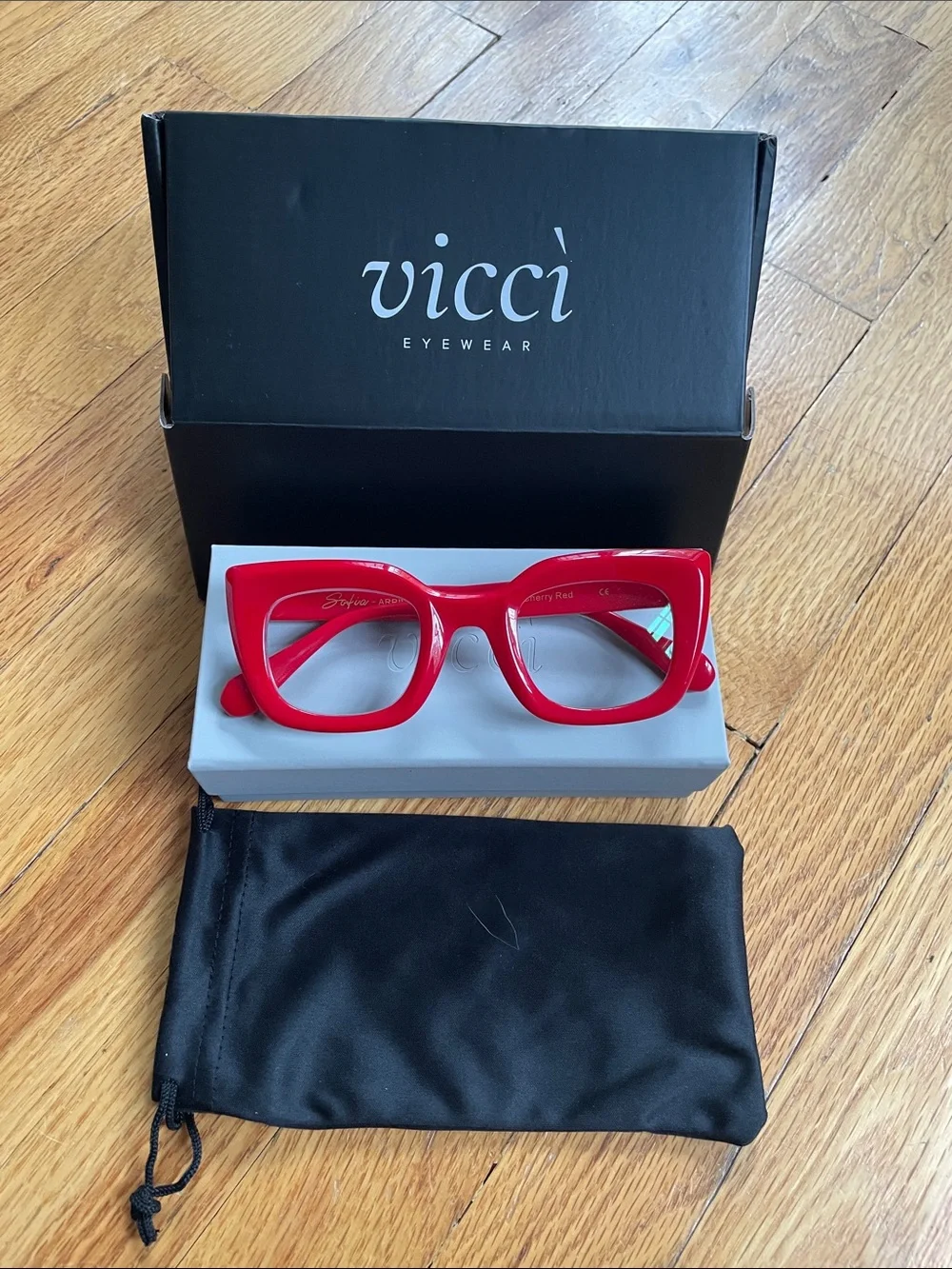 Women's Bold Red Cat-Eye Glasses